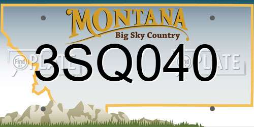 3SQ040 Montana License Plate
