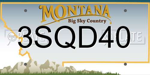 3SQD40 Montana License Plate