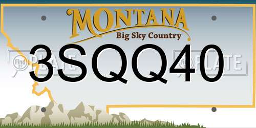 3SQQ40 Montana License Plate