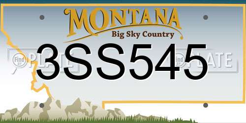 3SS545 Montana License Plate