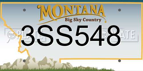 3SS548 Montana License Plate