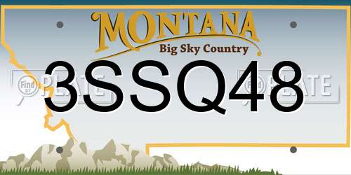 3SSQ48 Montana License Plate