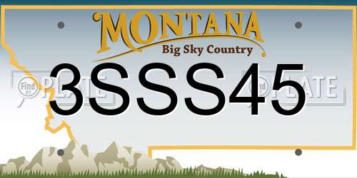 3SSS45 Montana License Plate