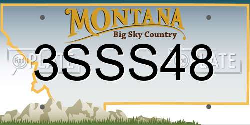 3SSS48 Montana License Plate
