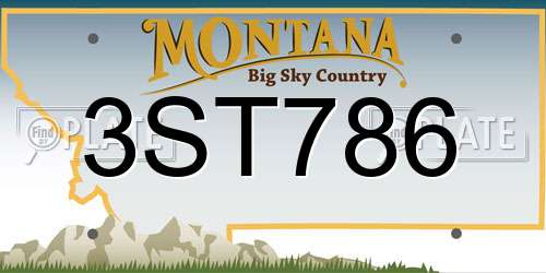 3ST786 Montana License Plate