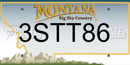3STT86 Montana License Plate