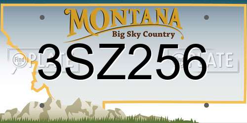 3SZ256 Montana License Plate
