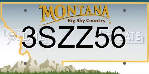 3SZZ56 Montana License Plate