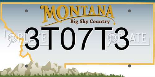3T07T3 Montana License Plate