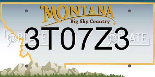 3T07Z3 Montana License Plate