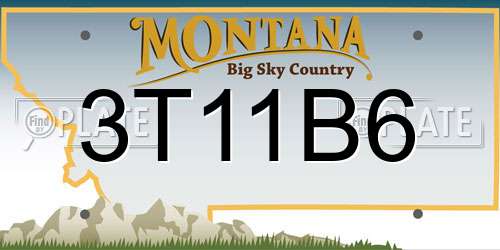 3T11B6 Montana License Plate