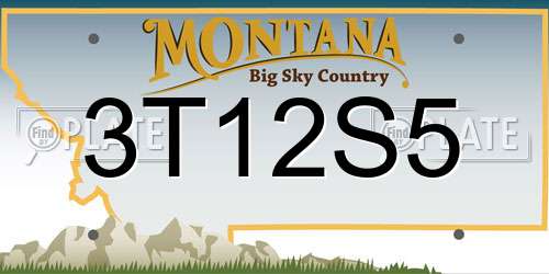 3T12S5 Montana License Plate