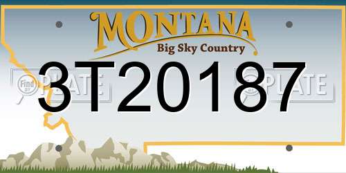 3T20187 Montana License Plate