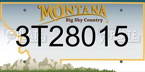 3T28015 Montana License Plate