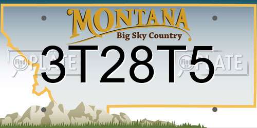 3T28T5 Montana License Plate