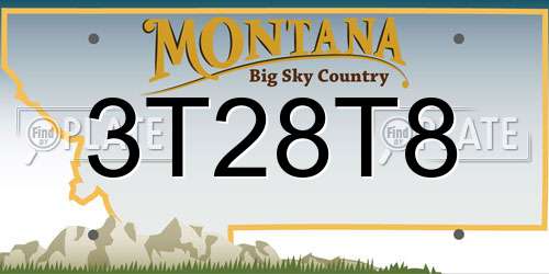 3T28T8 Montana License Plate