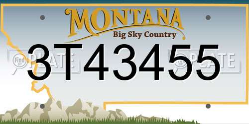 3T43455 Montana License Plate