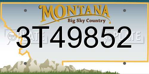3T49852 Montana License Plate