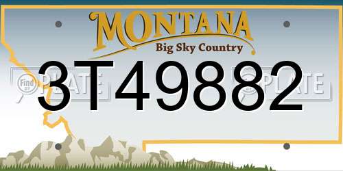 3T49882 Montana License Plate