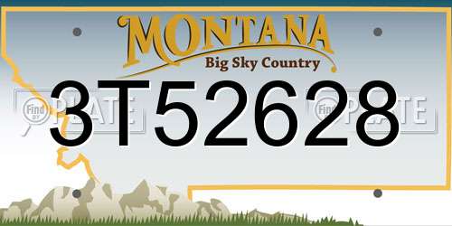 3T52628 Montana License Plate