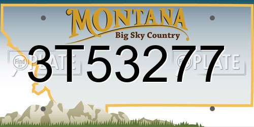 3T53277 Montana License Plate