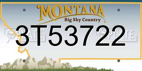 3T53722 Montana License Plate