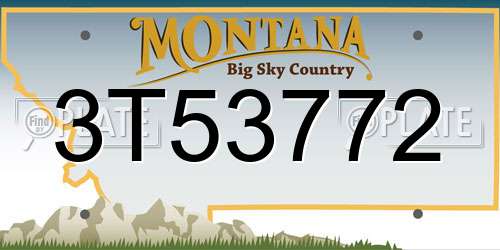 3T53772 Montana License Plate