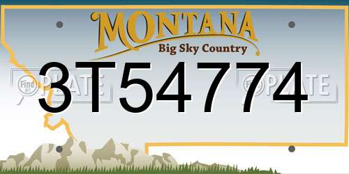 3T54774 Montana License Plate