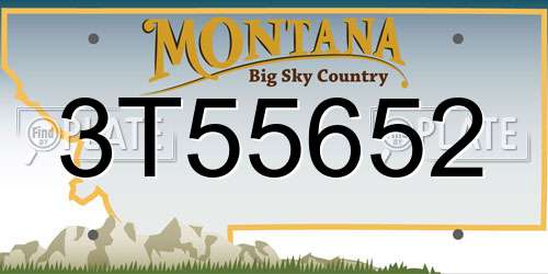 3T55652 Montana License Plate