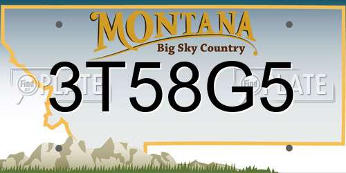 3T58G5 Montana License Plate