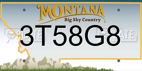 3T58G8 Montana License Plate
