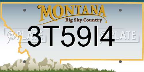 3T59I4 Montana License Plate
