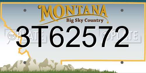 3T62572 Montana License Plate