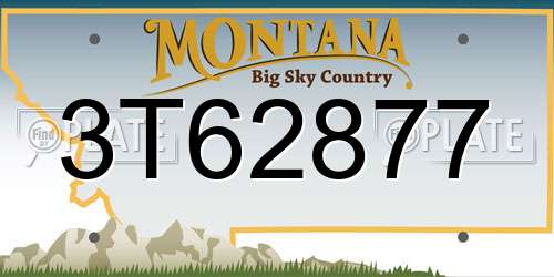3T62877 Montana License Plate