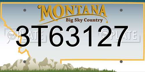 3T63127 Montana License Plate