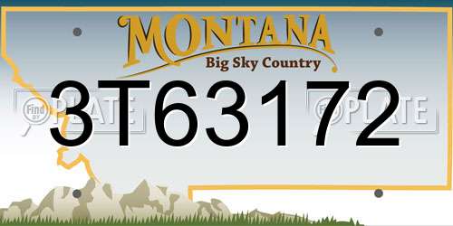 3T63172 Montana License Plate