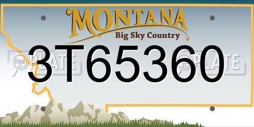 3T65360 Montana License Plate