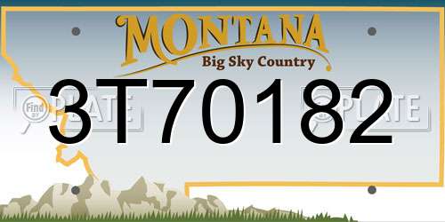 3T70182 Montana License Plate