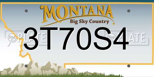 3T70S4 Montana License Plate