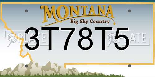 3T78T5 Montana License Plate
