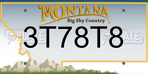 3T78T8 Montana License Plate