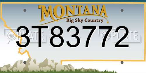 3T83772 Montana License Plate