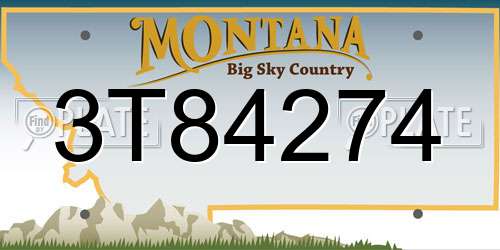 3T84274 Montana License Plate