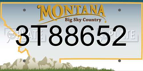 3T88652 Montana License Plate