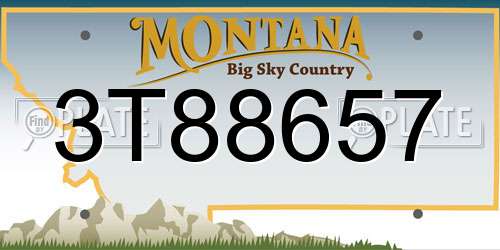 3T88657 Montana License Plate