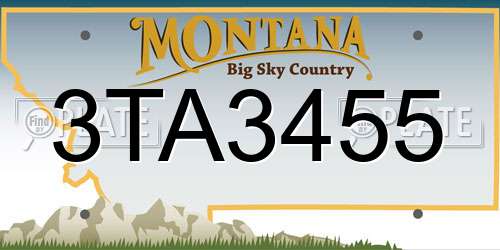 3TA3455 Montana License Plate