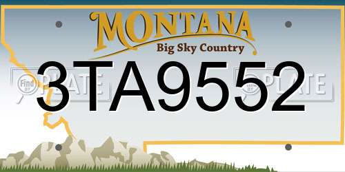 3TA9552 Montana License Plate