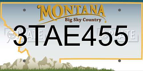 3TAE455 Montana License Plate