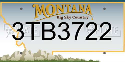 3TB3722 Montana License Plate