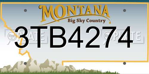 3TB4274 Montana License Plate
